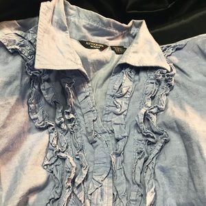Cute jean ruffle top
